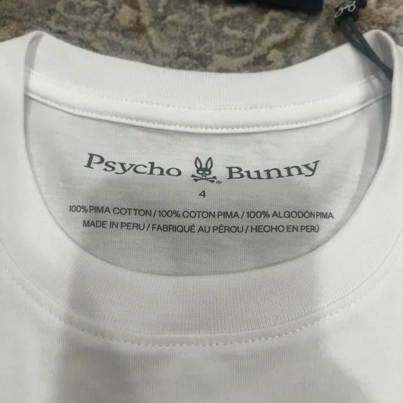 Psycho Bunny White Tee with Pink and Black Design - Picture 2 of 6